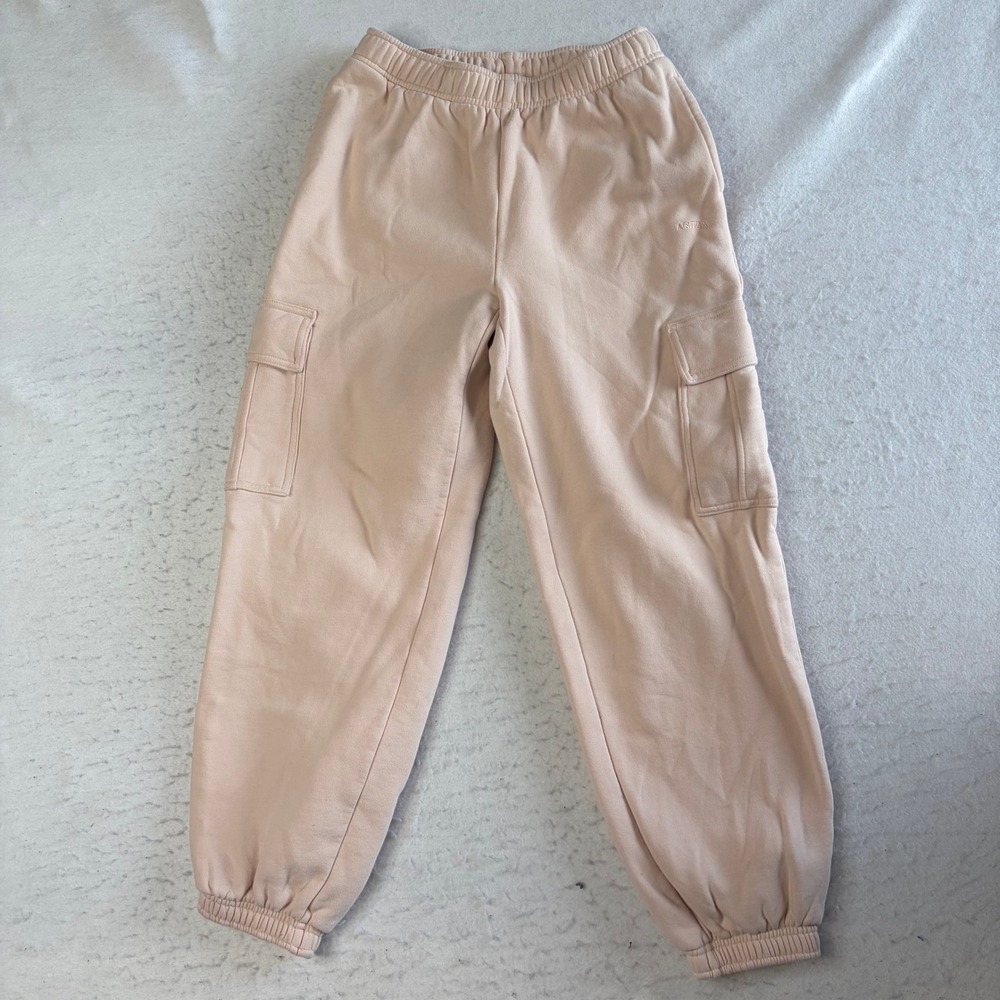 Aritzia Tna Sweatfleece Mega Fit Cargo Sweatpants Womens XS Pink Cozy Fleece
